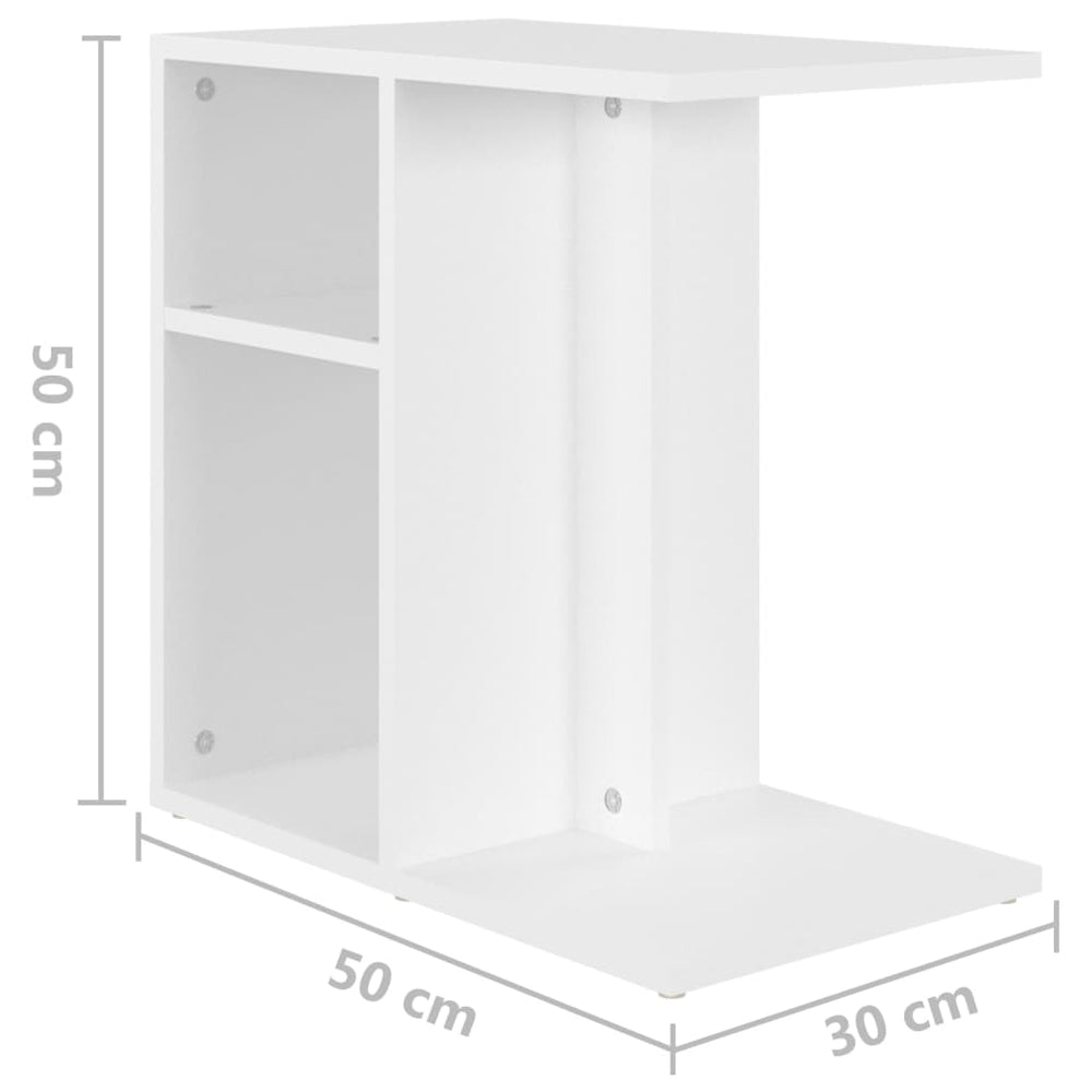 Bijzettafel 50x30x50 cm bewerkt hout wit MeubelReus