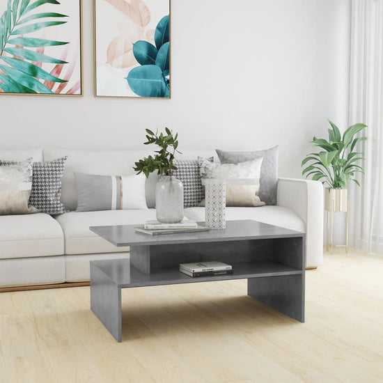 Salontafel 90x60x42,5 cm spaanplaat betongrijs MeubelReus