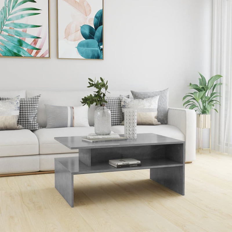 Salontafel 90x60x42,5 cm spaanplaat betongrijs MeubelReus