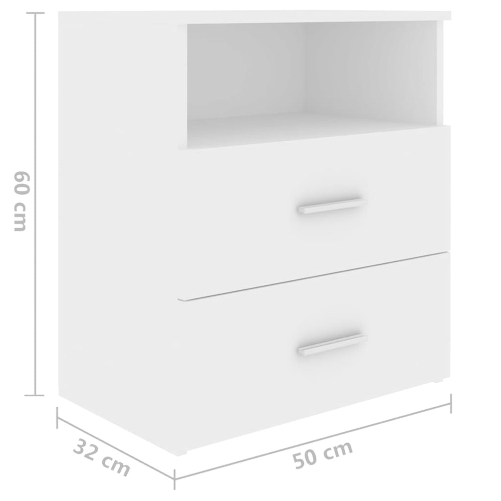 Nachtkastjes 2 st 50x32x60 cm wit MeubelReus