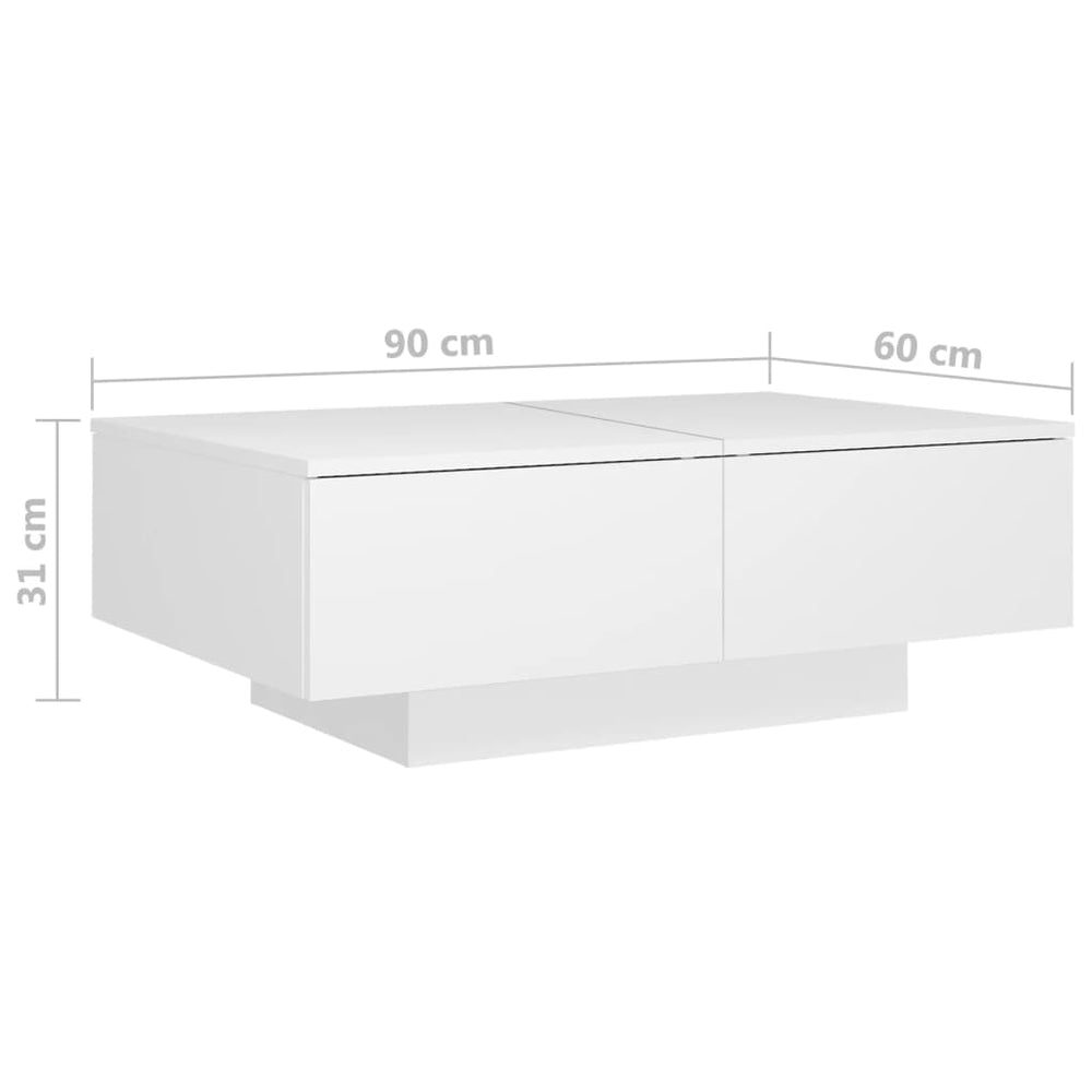 Salontafel 90x60x31 cm bewerkt hout wit MeubelReus