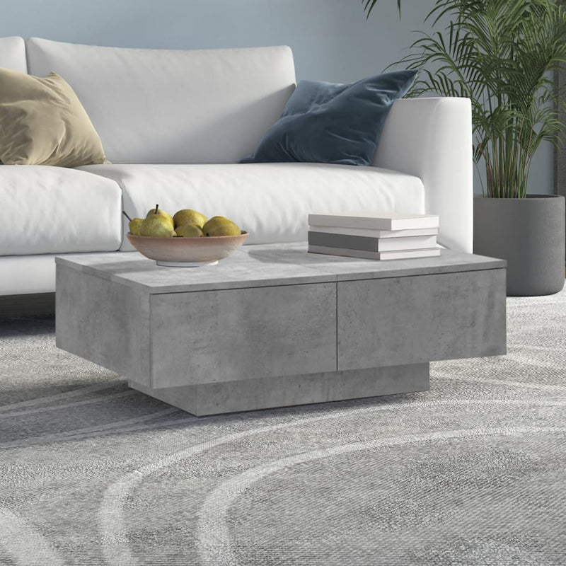 Salontafel 90x60x31 cm spaanplaat betongrijs MeubelReus