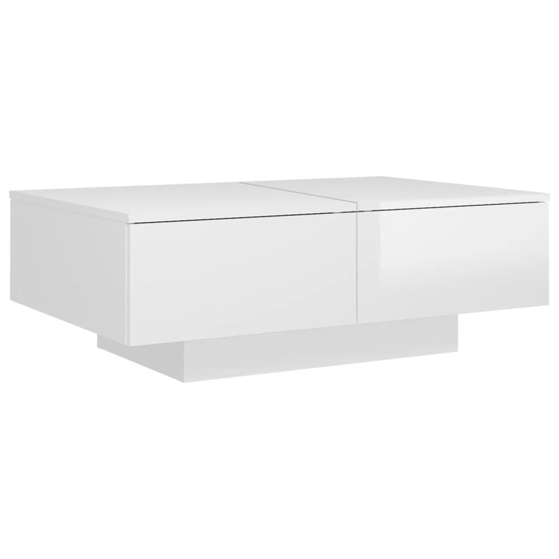 Salontafel 90x60x31 cm spaanplaat hoogglans wit MeubelReus