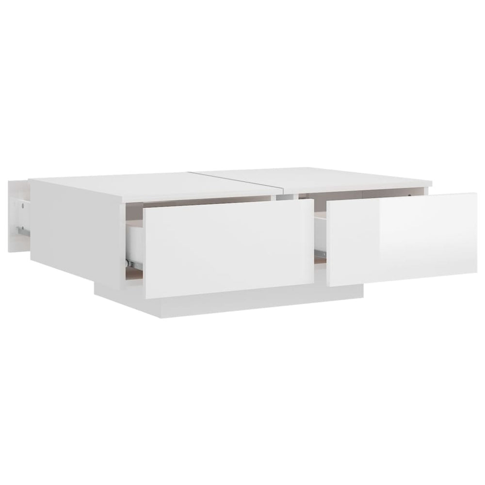 Salontafel 90x60x31 cm spaanplaat hoogglans wit MeubelReus