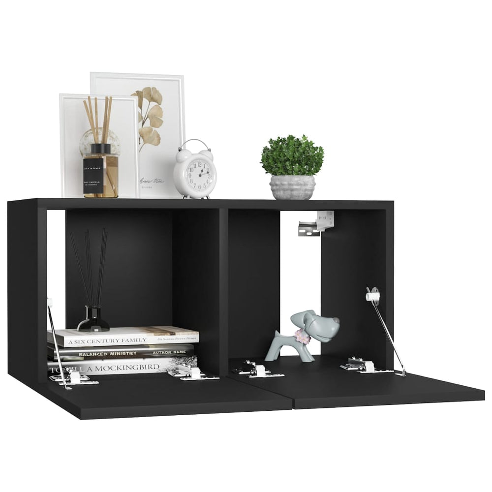 Tv-hangmeubel 60x30x30 cm zwart MeubelReus