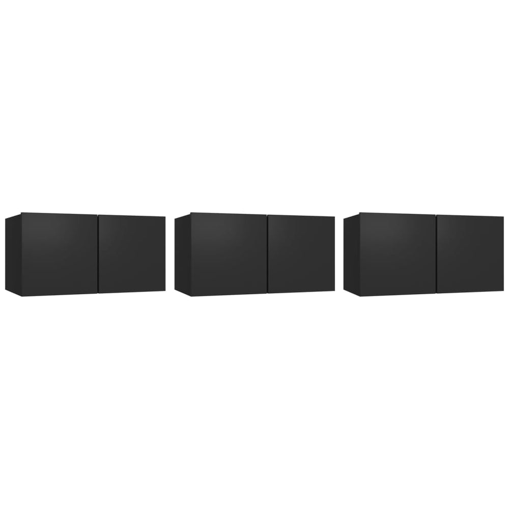 Tv-hangmeubelen 3 st 60x30x30 cm zwart MeubelReus
