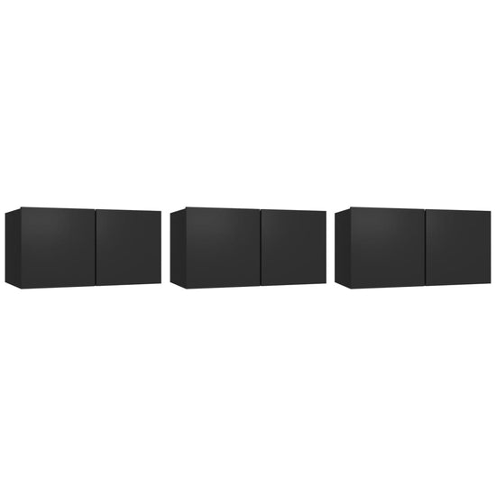 Tv-hangmeubelen 3 st 60x30x30 cm zwart MeubelReus