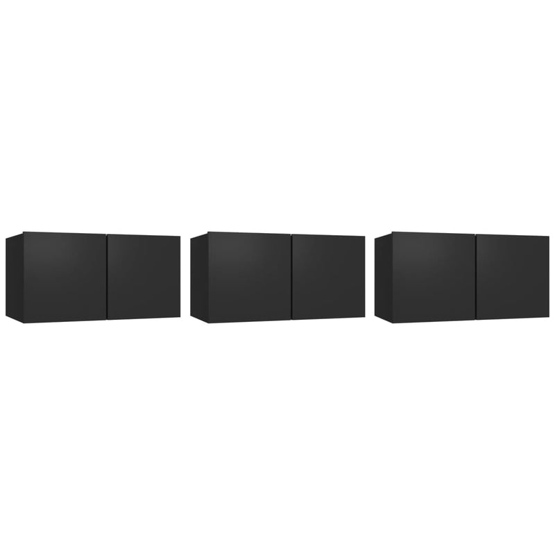 Tv-hangmeubelen 3 st 60x30x30 cm zwart MeubelReus