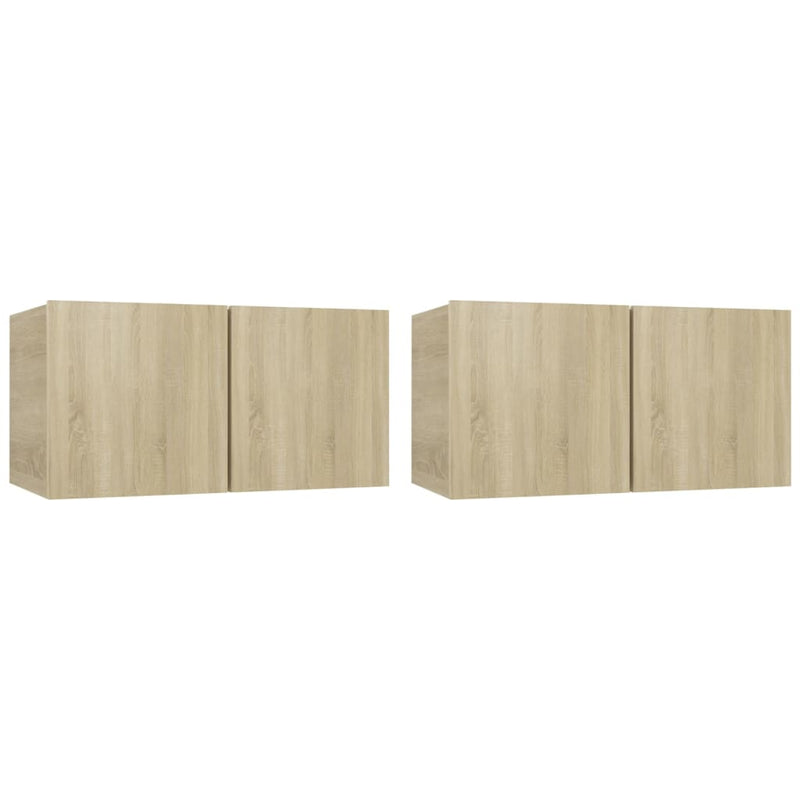 Tv-hangmeubelen 2 st 60x30x30 cm sonoma eikenkleurig MeubelReus