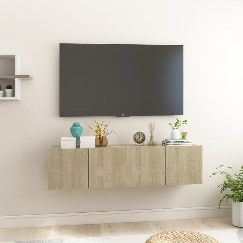 Tv-hangmeubelen 2 st 60x30x30 cm sonoma eikenkleurig MeubelReus