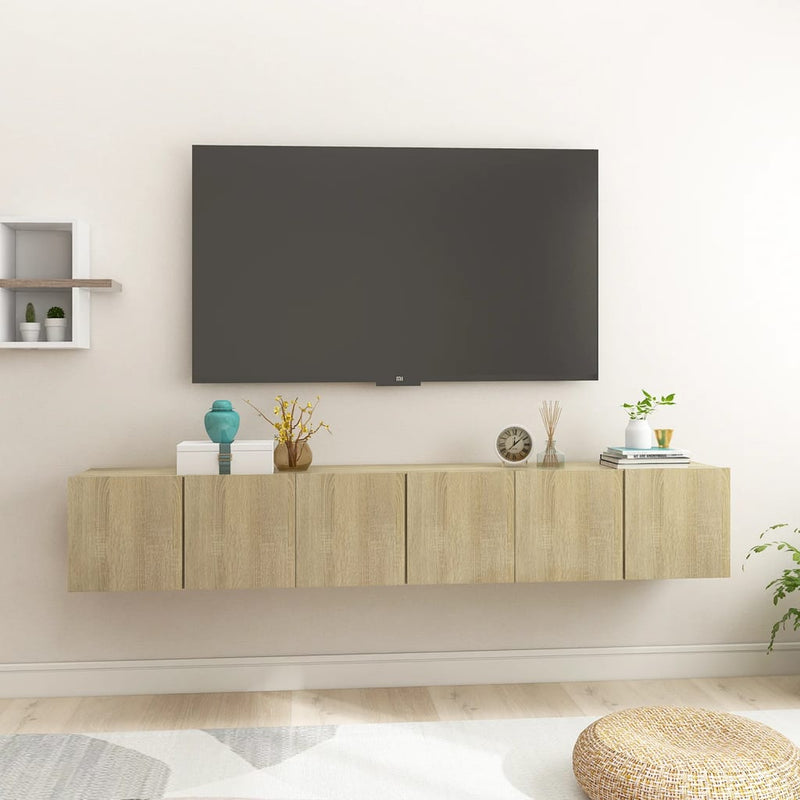 Tv-hangmeubelen 3 st 60x30x30 cm sonoma eikenkleurig MeubelReus