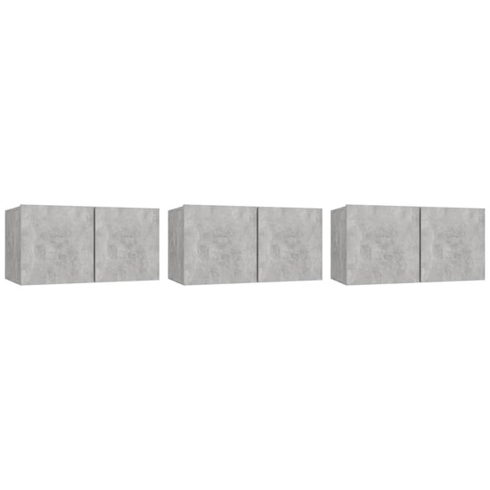 Tv-hangmeubelen 3 st 60x30x30 cm betongrijs MeubelReus