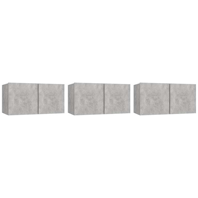 Tv-hangmeubelen 3 st 60x30x30 cm betongrijs MeubelReus