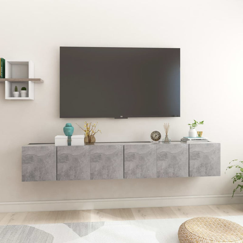 Tv-hangmeubelen 3 st 60x30x30 cm betongrijs MeubelReus