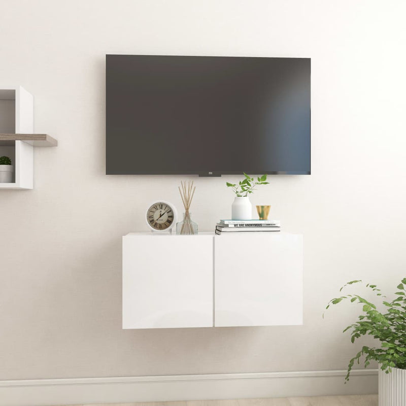 Tv-hangmeubel 60x30x30 cm hoogglans wit MeubelReus