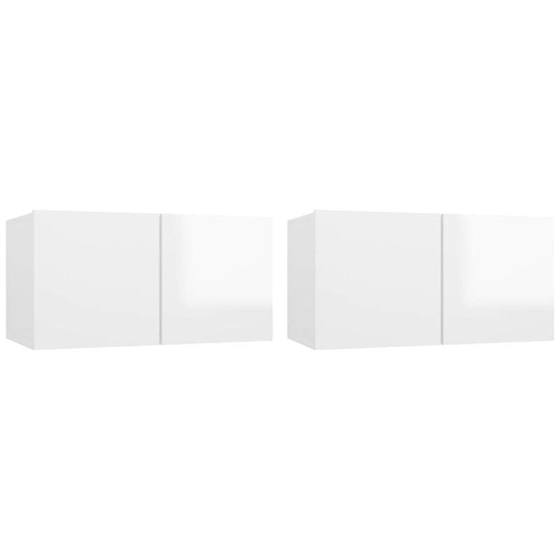 TV-hangkasten 2 st 60x30x30 cm hoogglans wit MeubelReus