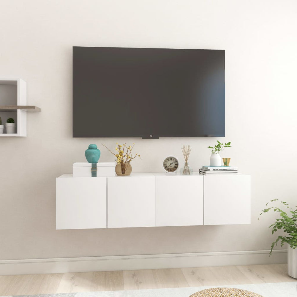 TV-hangkasten 2 st 60x30x30 cm hoogglans wit MeubelReus
