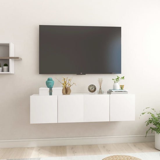 TV-hangkasten 2 st 60x30x30 cm hoogglans wit MeubelReus