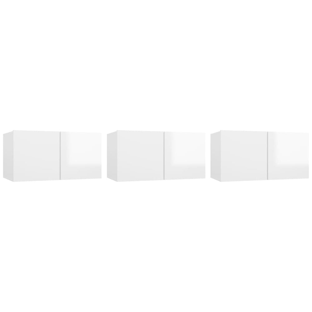 TV-hangkasten 3 st 60x30x30 cm hoogglans wit MeubelReus