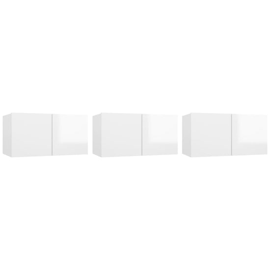 TV-hangkasten 3 st 60x30x30 cm hoogglans wit MeubelReus