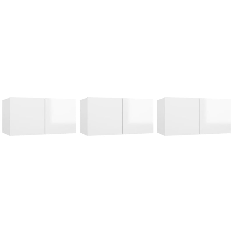 TV-hangkasten 3 st 60x30x30 cm hoogglans wit MeubelReus