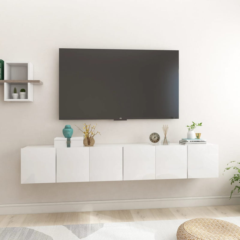 TV-hangkasten 3 st 60x30x30 cm hoogglans wit MeubelReus