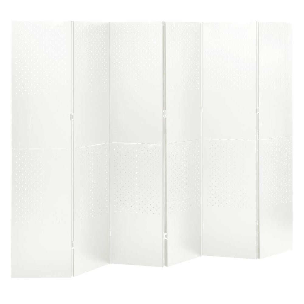 Kamerscherm met 6 panelen 240x180 cm staal wit MeubelReus