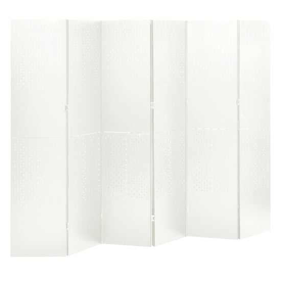Kamerscherm met 6 panelen 240x180 cm staal wit MeubelReus