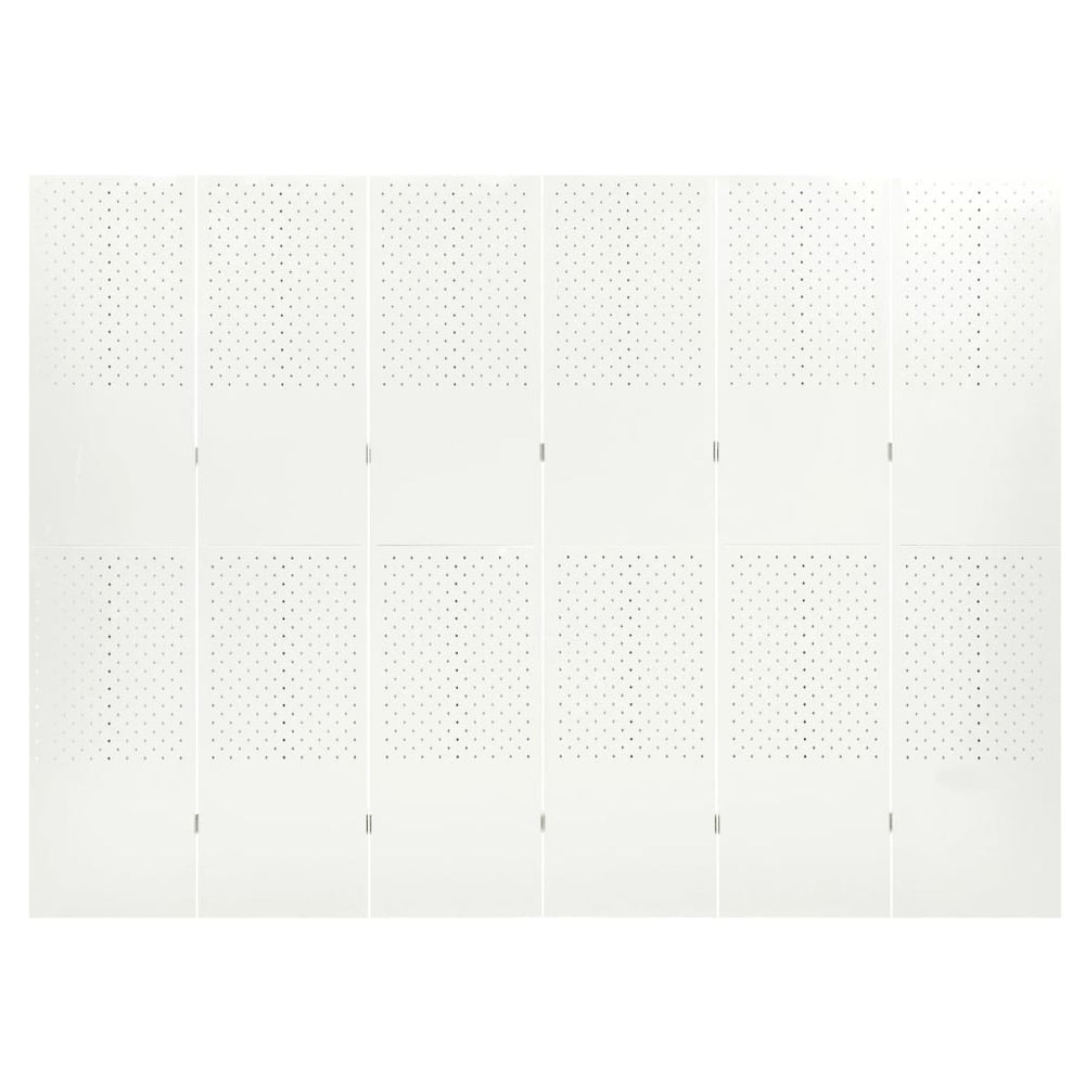 Kamerscherm met 6 panelen 240x180 cm staal wit MeubelReus
