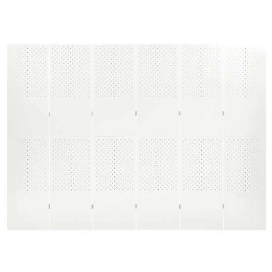 Kamerscherm met 6 panelen 240x180 cm staal wit MeubelReus