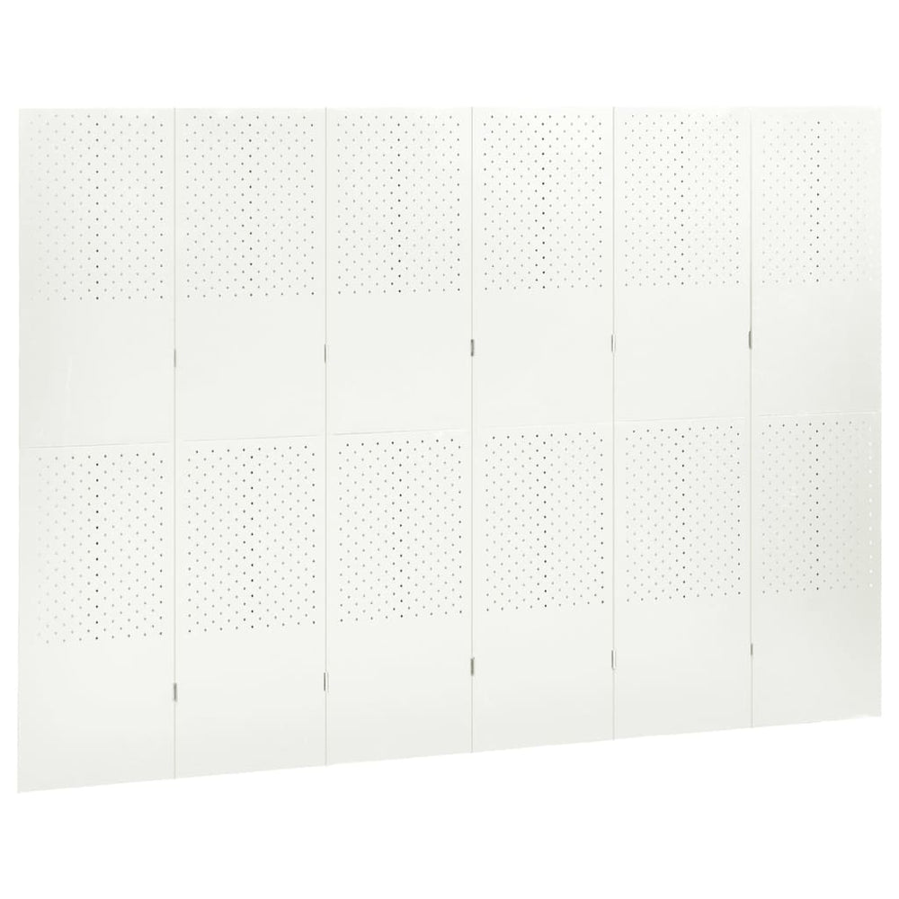 Kamerscherm met 6 panelen 240x180 cm staal wit MeubelReus