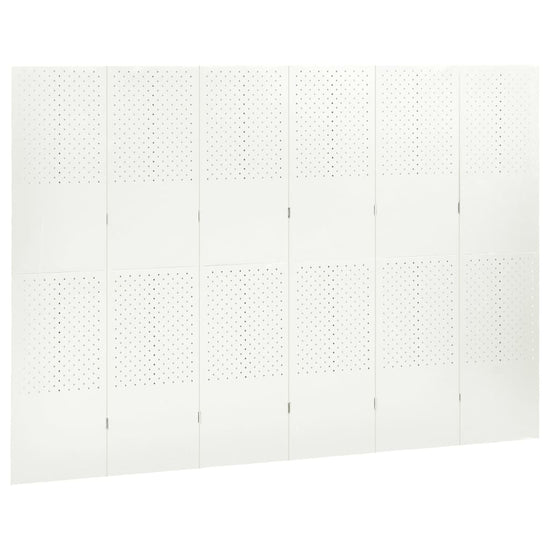 Kamerscherm met 6 panelen 240x180 cm staal wit MeubelReus