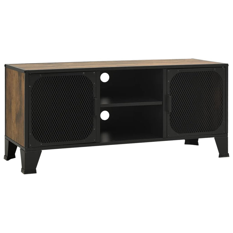 Tv-meubel 105x36x47 cm metaal en MDF rustiek bruin MeubelReus