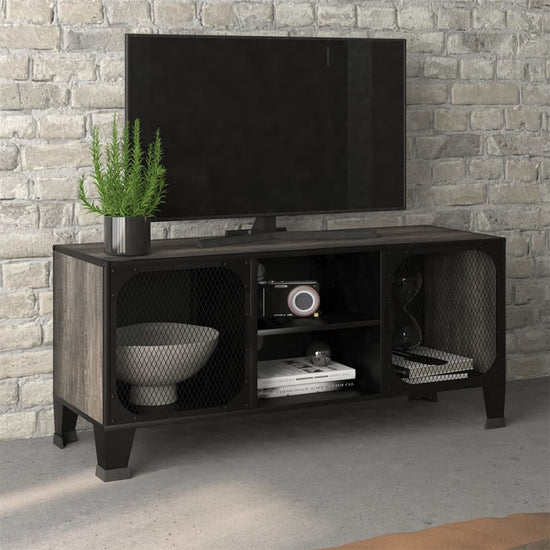 Tv-meubel 105x36x47 cm metaal en MDF grijs MeubelReus