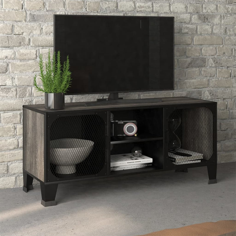 Tv-meubel 105x36x47 cm metaal en MDF grijs MeubelReus