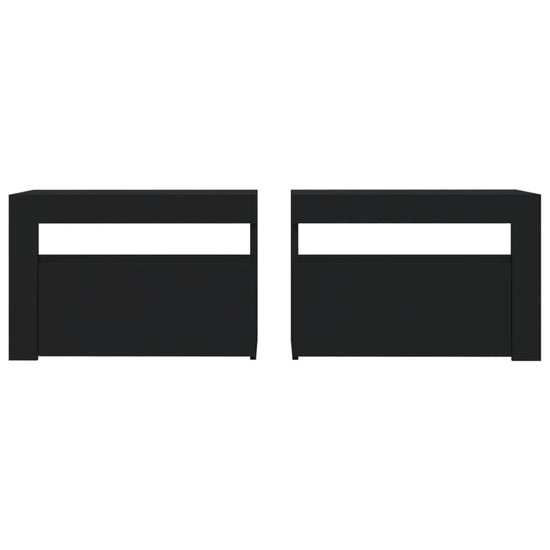Nachtkastjes 2 st met LED-verlichting 60x35x40 cm zwart MeubelReus