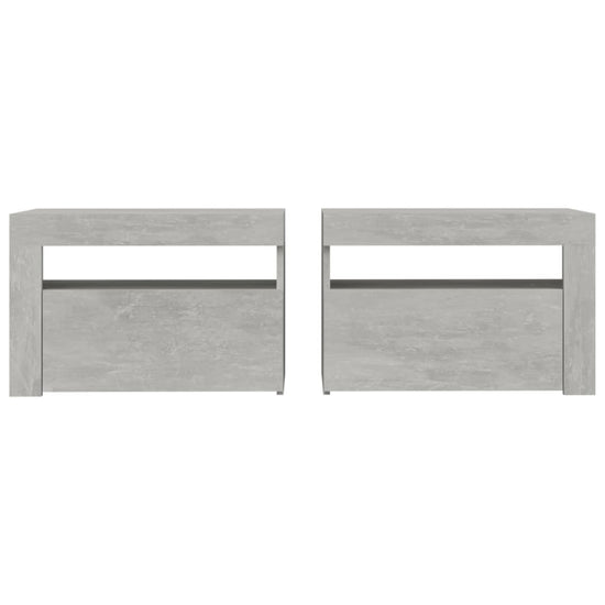 Nachtkastjes 2 st met LED-verlichting 60x35x40 cm betongrijs MeubelReus