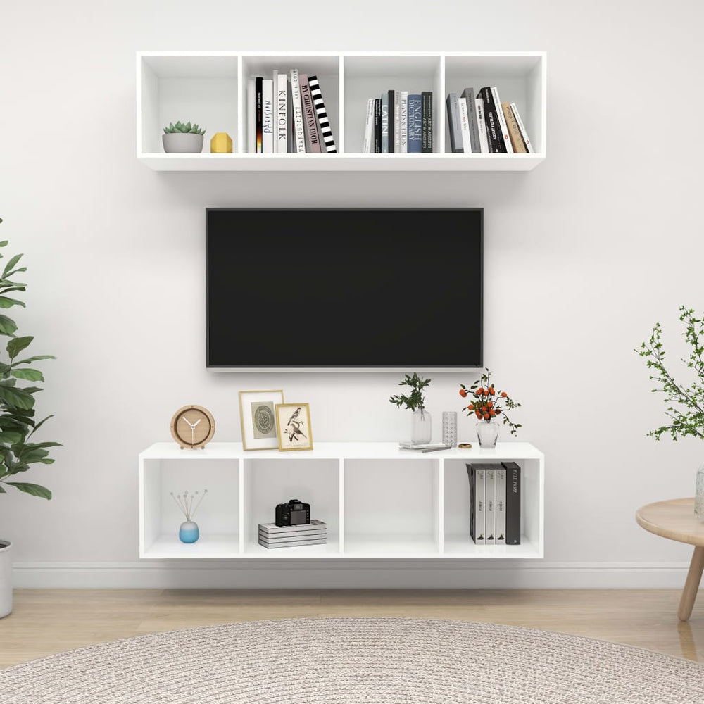 Tv-wandmeubelen 2 st spaanplaat wit MeubelReus