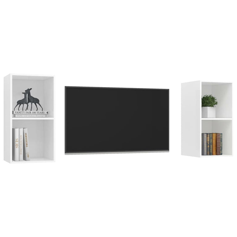 Tv-wandmeubelen 2 st bewerkt hout wit MeubelReus