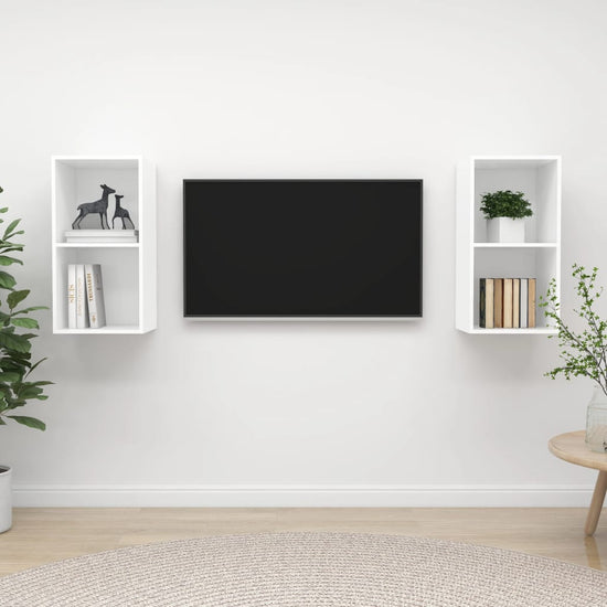 Tv-wandmeubelen 2 st bewerkt hout wit MeubelReus