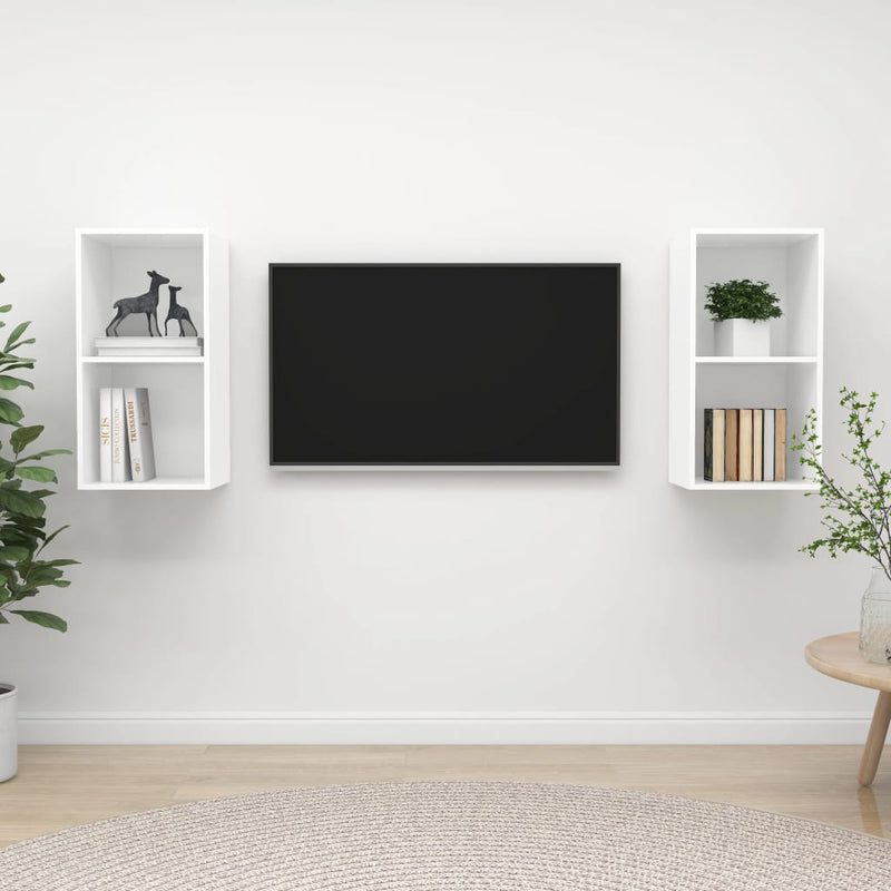 Tv-wandmeubelen 2 st bewerkt hout wit MeubelReus