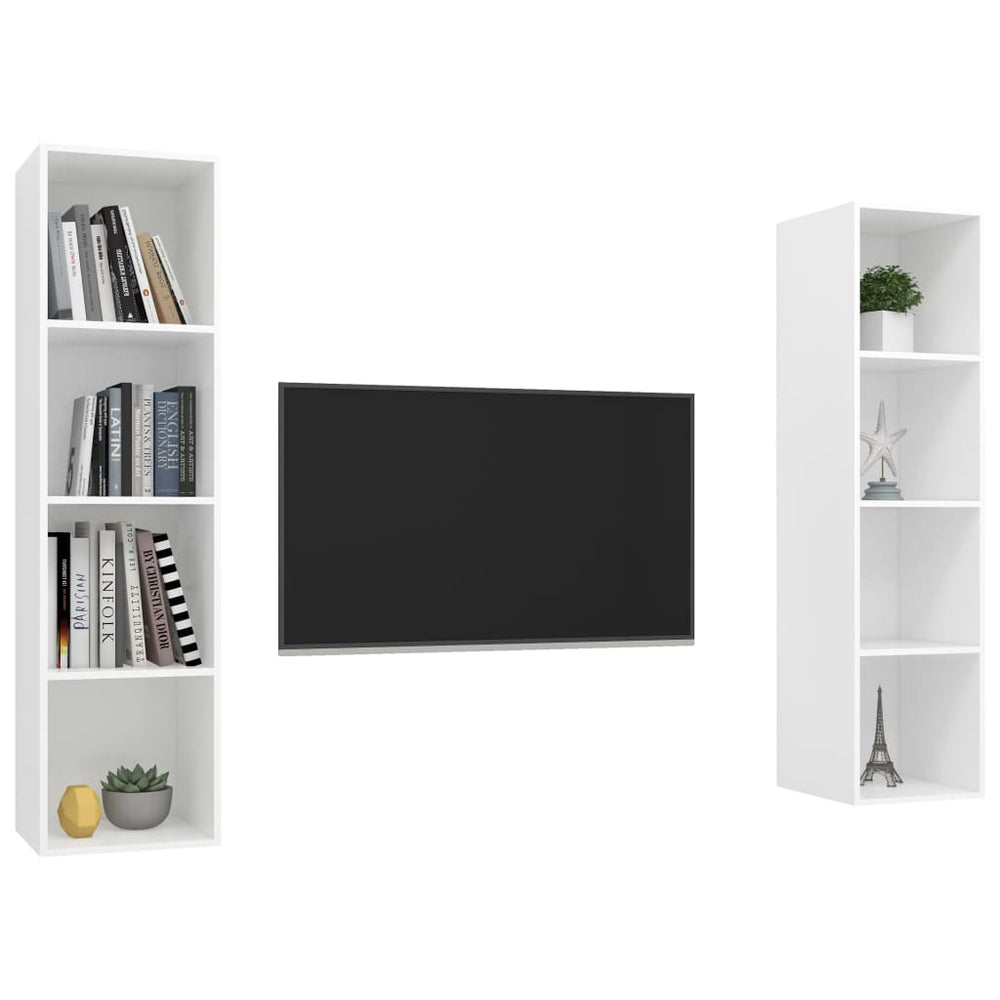 Tv-wandmeubelen 2 st spaanplaat wit MeubelReus