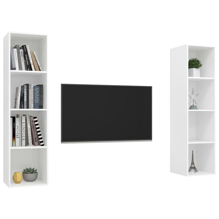 Tv-wandmeubelen 2 st spaanplaat wit MeubelReus