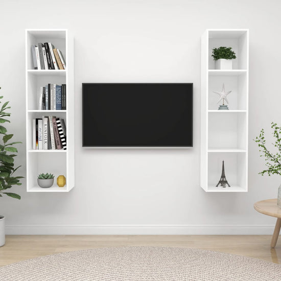 Tv-wandmeubelen 2 st spaanplaat wit MeubelReus