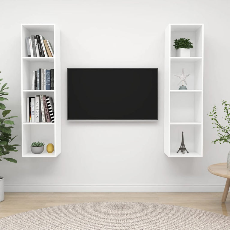 Tv-wandmeubelen 2 st spaanplaat wit MeubelReus