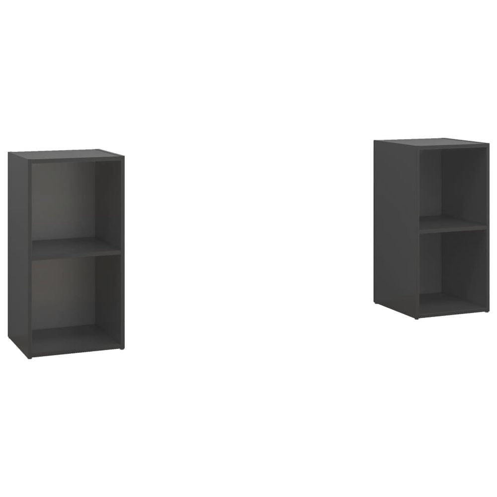 Tv-meubelen 2 st 72x35x36,5 cm spaanplaat grijs MeubelReus