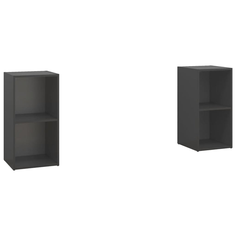 Tv-meubelen 2 st 72x35x36,5 cm spaanplaat grijs MeubelReus