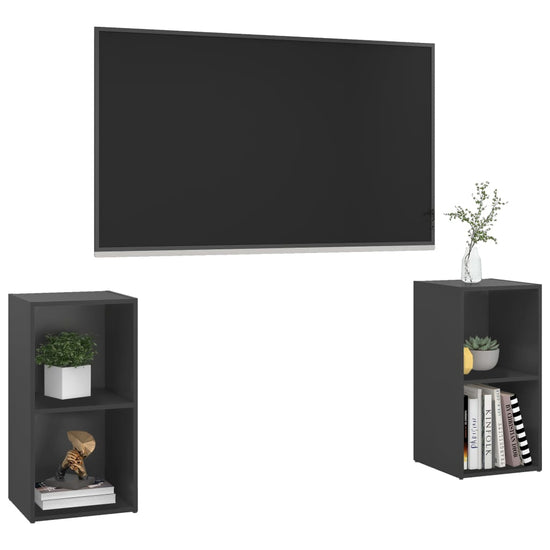 Tv-meubelen 2 st 72x35x36,5 cm spaanplaat grijs MeubelReus