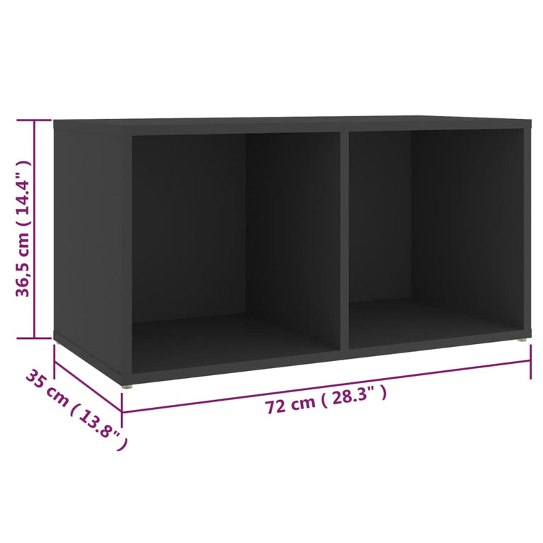 Tv-meubelen 2 st 72x35x36,5 cm spaanplaat grijs MeubelReus