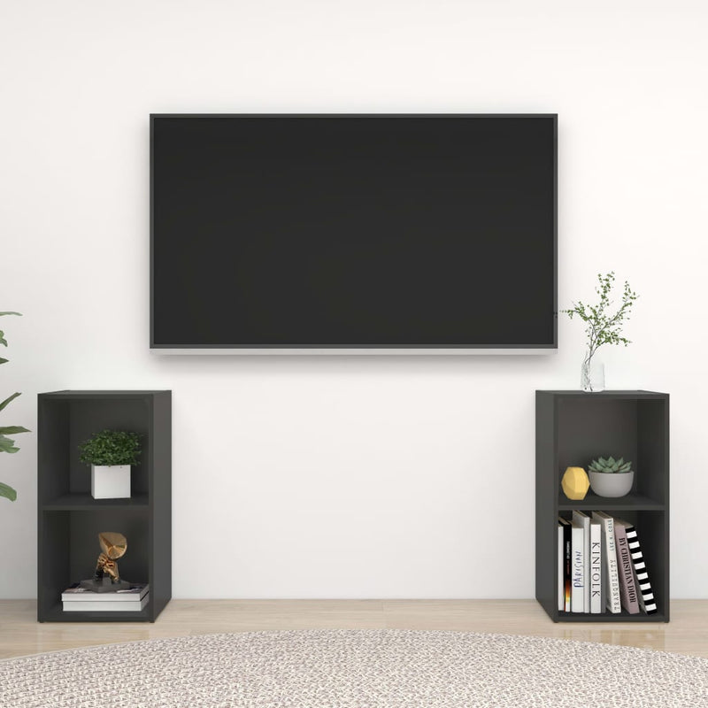 Tv-meubelen 2 st 72x35x36,5 cm spaanplaat grijs MeubelReus